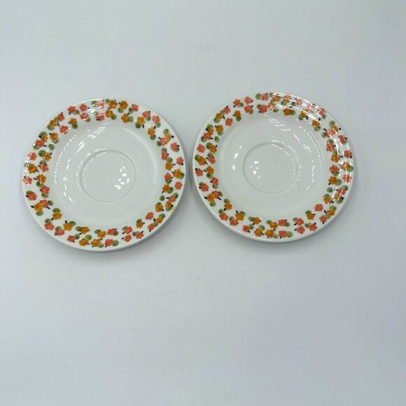 Vintage Ginori Italy Demitasse Cups Saucers Floral Porcelain GIN65 Set of 6